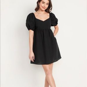 Fit & Flare Puff-Sleeve Mini Dress